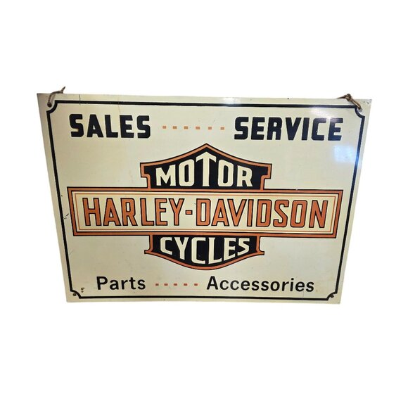 Vintage Harley Davidson Metal Sign Motorcycle Advertising Sign - Picture 6 of 10